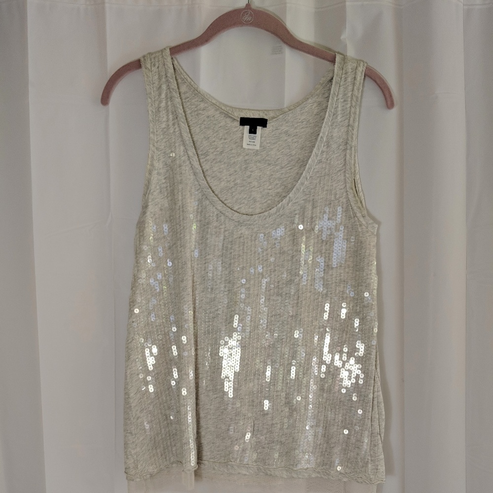 J. Crew Oatmeal Sequined Tank